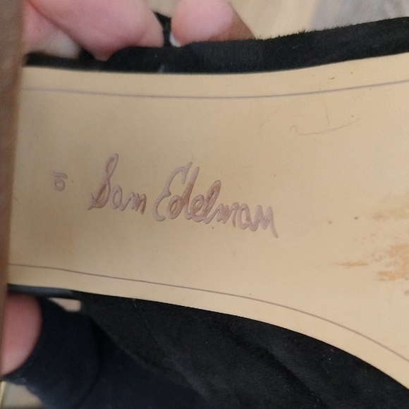 Sam Edelman Black Mules with Textured Bow and Block Heel - Picture 2 of 9